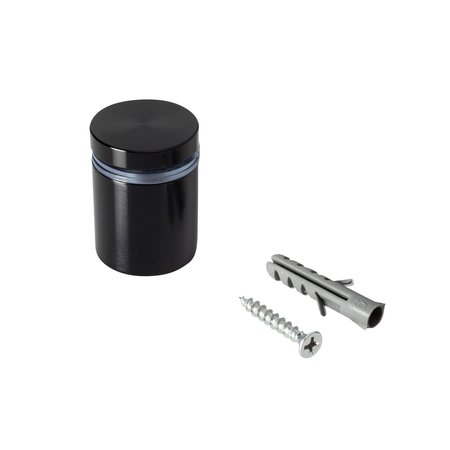 OUTWATER Round Standoffs, 1 in Bd L, Aluminum Black, 1 in OD 3P1.56.00465